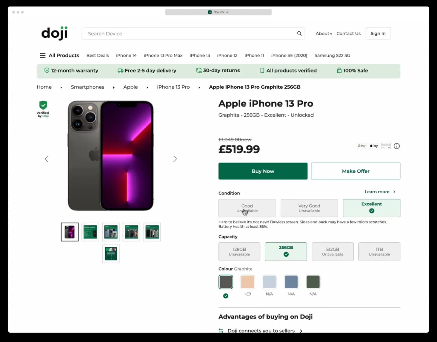 Fluxo de compra do marketplace Doji