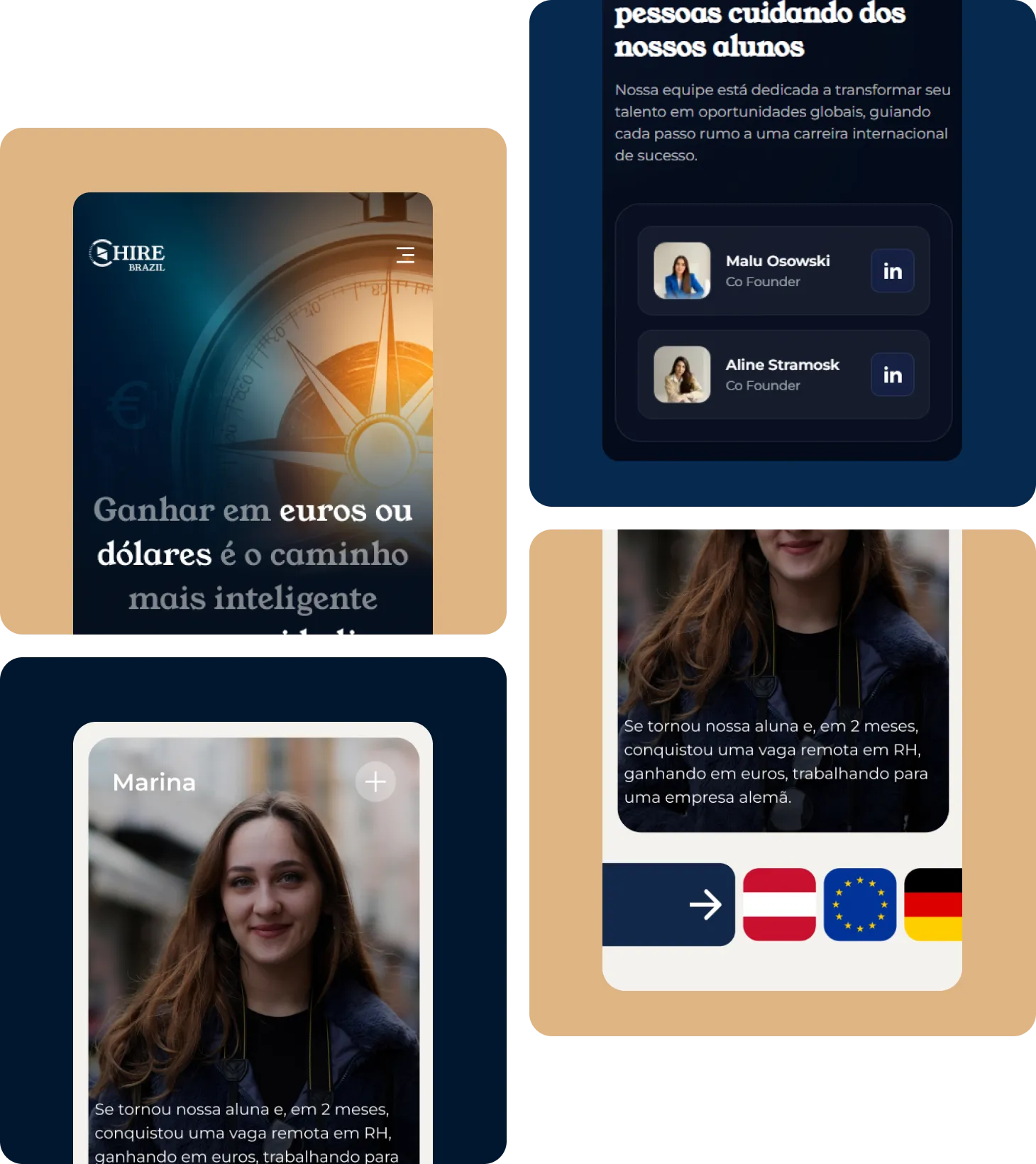 Visual mobile do site da Hire