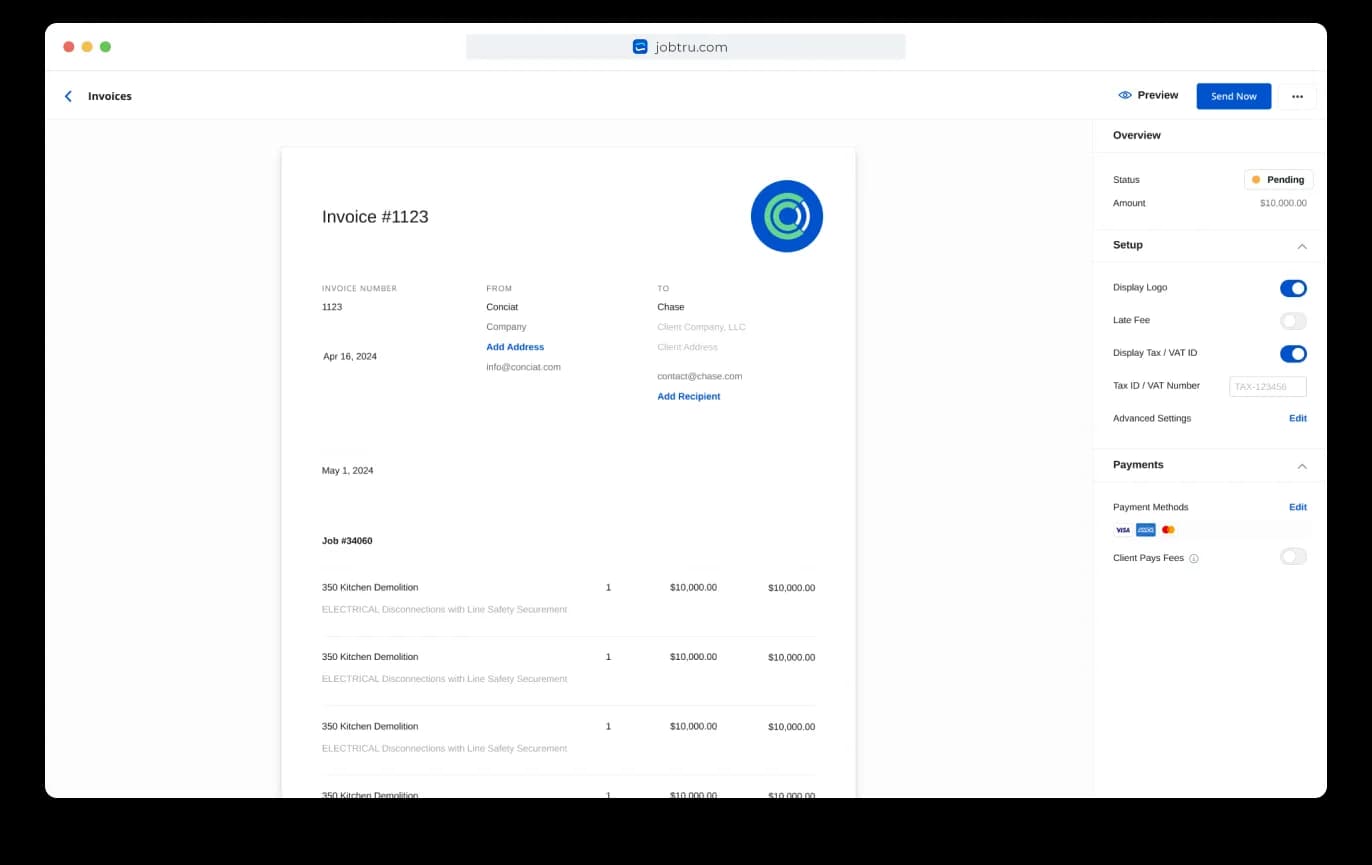 Tela mobile da Jobtru